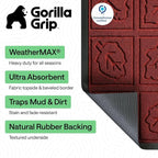 GORILLA GRIP 100% Waterproof All-Season WeatherMAX Doormat 35x23, US Designed - Image 2