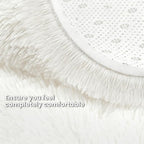White Round Fluffy Rug 6ft, Soft Bedroom Circle Rugs Mats - Image 8
