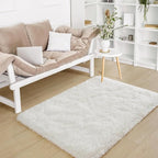 BENRON Cream White Fluffy Rug 2 x 3, Soft and Plush Throw Rugs - Image 6