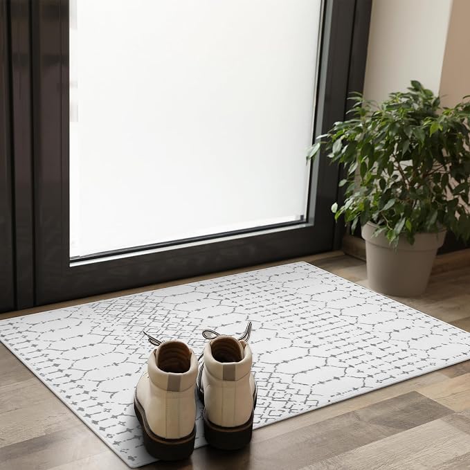 Lahome Moroccan Entryway Washable Rugs 2x3 Non-Slip Thin Kitchen Rug Throw - Image 3