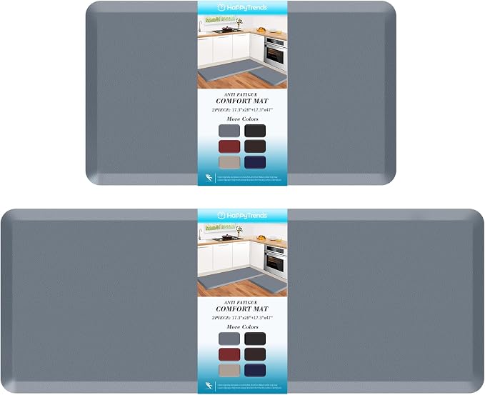 HappyTrends 2 PCS Kitchen Mat Cushioned Anti-Fatigue Floor Mat, Heavy Duty by HappyTrends