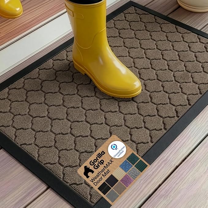 GORILLA GRIP 100% Waterproof All-Season WeatherMAX Doormat 35x23, US Designed by Unknown