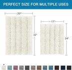 Non Slip Thick Shaggy Chenille Bathroom Rug Mat Set Extra Soft and Absorbent - Image 2