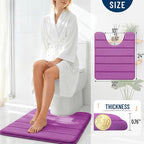 OLANLY Memory Foam Toilet Rugs U Shaped 24x20, Super Soft Absorbent Contour - Image 4