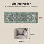 AMADA HOMEFURNISHING 2'6"x8' Washable Area Rug, Low-Profile Entryway Rug - Image 2