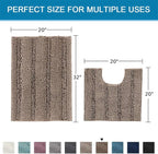H.VERSAILTEX Bathroom Rugs Bath Rug Set 2 Piece Bathroom Contour Rug Toilet Mat - Image 2