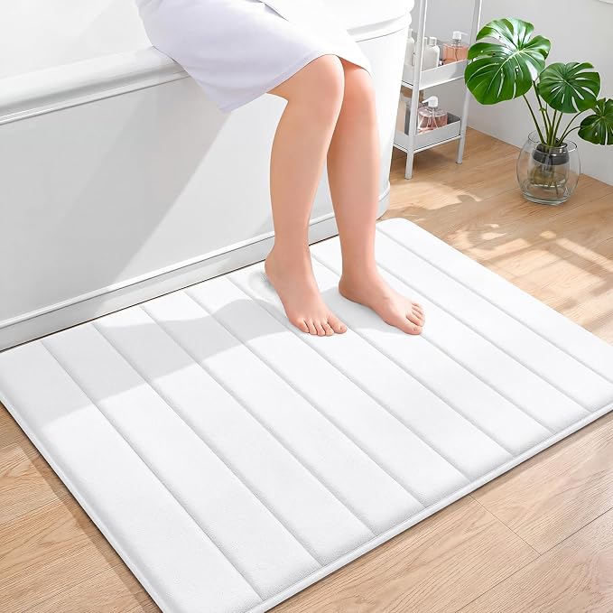 OLANLY Memory Foam Bath Mat 40x32, Super Soft Absorbent Bathroom Rugs, Quick Dry by OLANLY