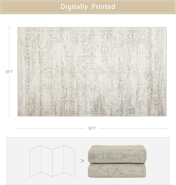 Srugn Washable Rugs 3x5 Area Rugs - Image 2