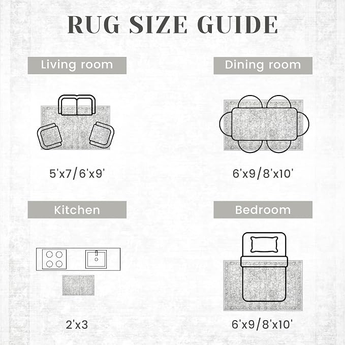 2x8 Hallway Runner Rug: Washable Vintage Floral Entryway Rugs Low Pile Non-Slip - Image 8