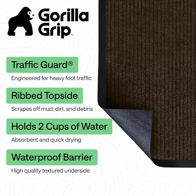 GORILLA GRIP Waterproof Traffic Guard Door Mat, 2 Pack Heavy Duty Entryway Mats - Image 2