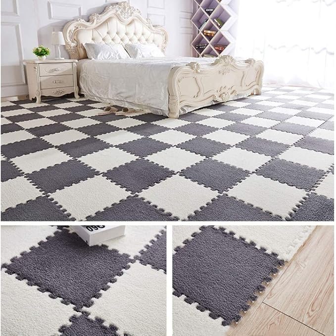 Smabee Interlocking Carpet Shaggy Soft EVA Foam Mats Fluffy Area Rugs - Image 9