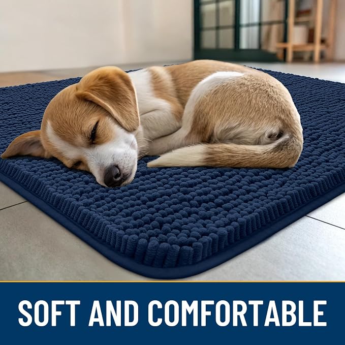 Smiry Dog Door Mat for Muddy Paws 54x24, Absorbent Dirt Trapper, Non-Slip - Image 2