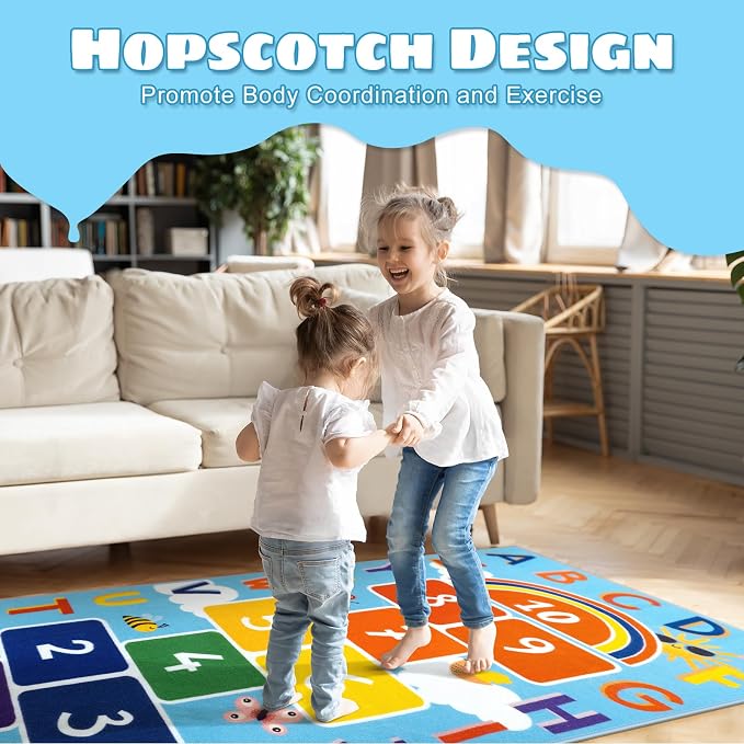 STARUIA Washable Hopscotch Kids Rug - Image 4