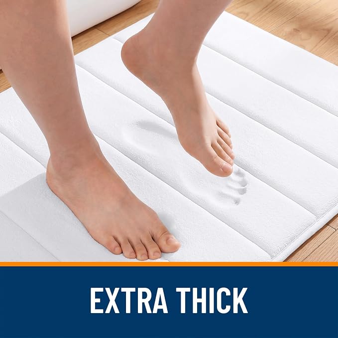 OLANLY Memory Foam Bath Mat 44x32, Super Soft Absorbent Bathroom Rugs, Quick Dry - Image 6