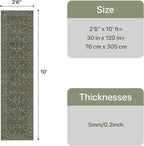 GENIMO Floral Washable Runner Rug 2’6” x 10’, Non-Slip Long Hallway Carpet - Image 2