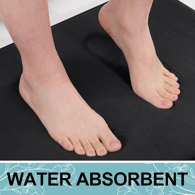Smiry Memory Foam Bath Mat 30x20, Extra Soft and Absorbent Bathroom Mats - Image 5