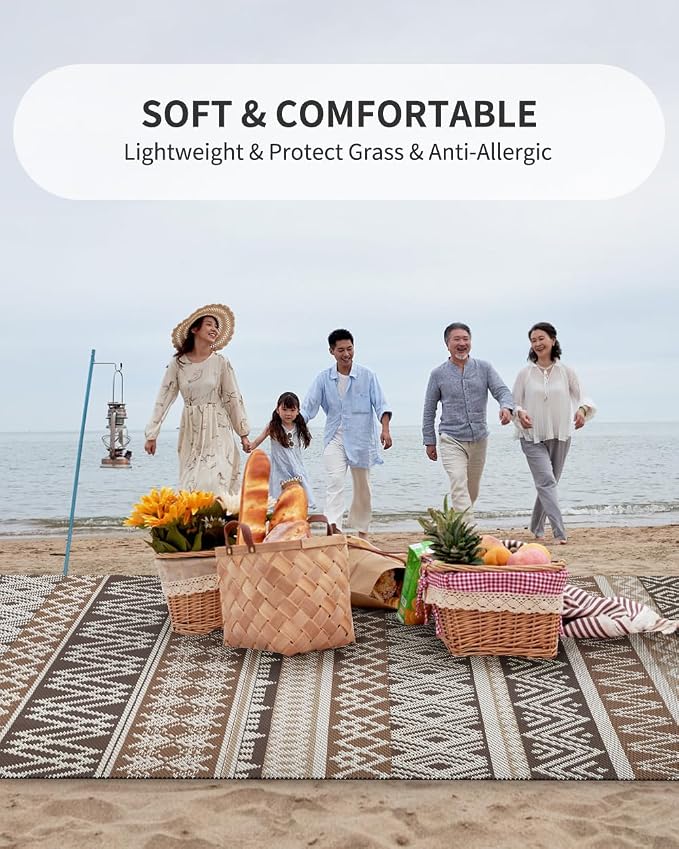 MontVoo Outdoor Rug Carpet Waterproof-Patio Rug Mat 5x8 Reversible RV Outdoor - Image 6