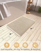 AMOAMI Upgraded Waffle Bath Mat, Super Absorbent Non Slip Bath Mats - Image 2