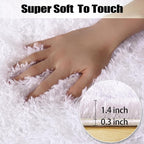 qulint 2x3 Area Rug for Bedroom, Fluffy White Rug for Girls Shag Fuzzy Small - Image 3