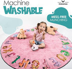 ABC Alphabet Rug for Kids – 6 ft Round Pink Play Mat for Toddlers & Babies - Image 5