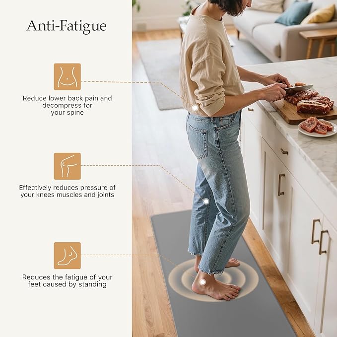 GENIMO Kitchen Mats for Floor 2PCs, Washable Anti Fatigue Mat for Cushioned - Image 3