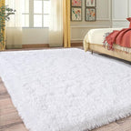 Fluffy Rugs for Bedroom Living Room, 4x6 Feet Indoor Modern Shaggy Area Rugs by WISHTREE