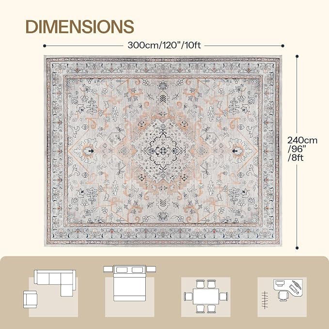HOOBRO Washable Rug 8 x 10 Area Rugs - Image 2