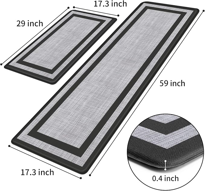 Mattitude Kitchen Mats Set of 2 Cushioned Rugs Anti-Fatigue Mats - Image 2