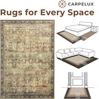 Washable Area Rugs 5x7 Vintage Brown, Indoor Rug - Image 5