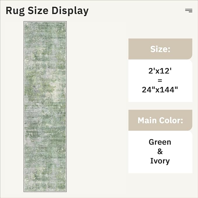 Soalmost Runner Rug 2x12 Washable Non-Slip Hallway Runner Rugs - Image 5