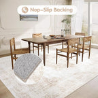 Area Rug 5x7 Vintage Rug: Washable Living Room Rugs Retro Medallion Distressed - Image 5