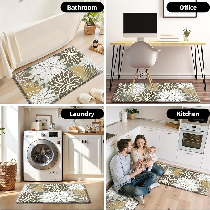 Kitchen Mats for Floor 2PCS Cushioned Anti Fatigue Kitchen Mats Waterproof Non - Image 7