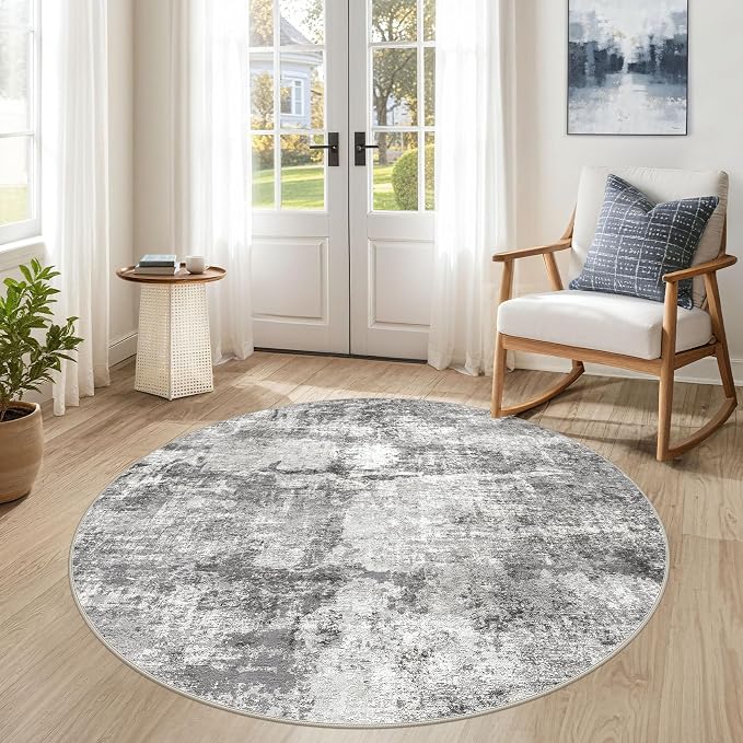 DMOYEST 5ft Round Area Rug for Living Room by DMOYEST