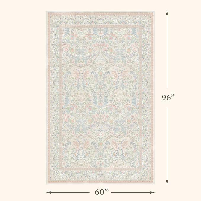Pink and Blue Rugs for Bedroom Girls 5x8 - Image 2