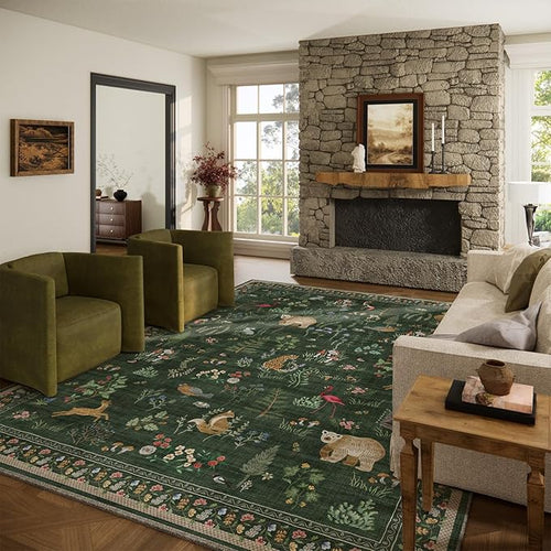 10x14 Area Rugs for Living Room: Washable Rug Stain Resistant Non Slip Low Pile - Image 2