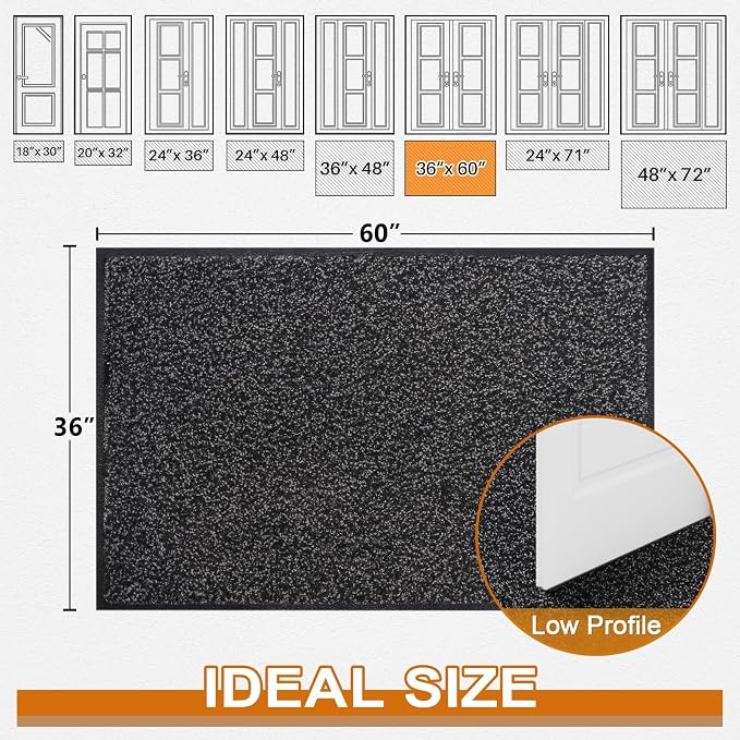 Mibao Front Door Mat Indoor Entrance, Welcome Mat - Image 2
