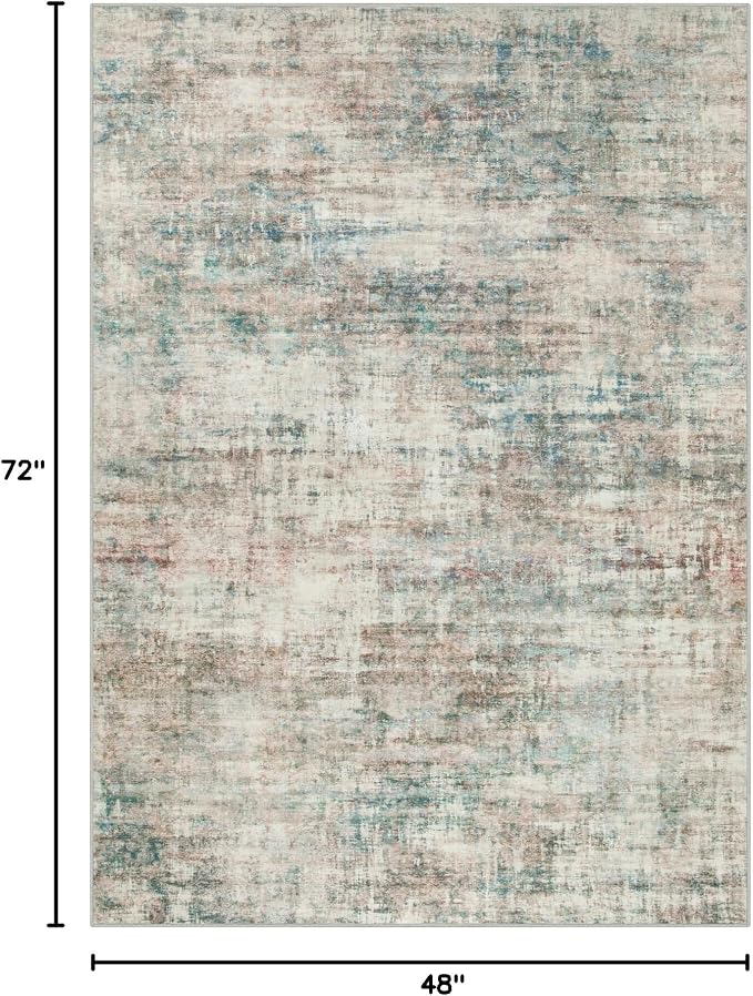 4x6 Area Rugs Washable Rug: Modern Abstract Living Room Rug Soft Anti-Skid Thin - Image 2