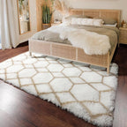 ONASAR Area Rugs for Bedroom Living Room, Fluffy 4x6 White and Beige Throw Rug - Image 6