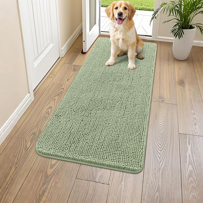 Smiry Dog Door Mat for Muddy Paws 47x24, Absorbent Dirt Trapper, Non-Slip by Smiry