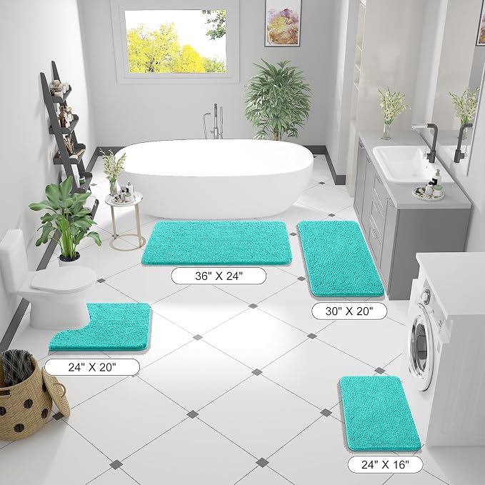 OLANLY Bathroom Runner Rugs 70x24, Extra Soft Absorbent Chenille Bath Rugs - Image 2