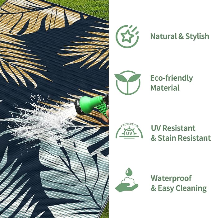 GENIMO Outdoor Rug 6' x 9' Waterproof - Image 6