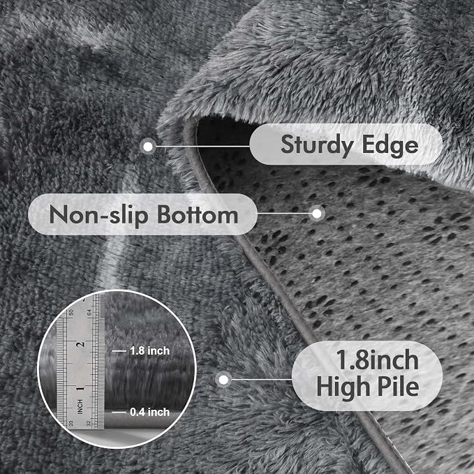 Area Rugs for Living Room, 6x9 Feet Soft Fluffy Shagg Plush Rug High Pile Large - Image 5
