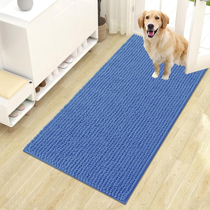 OLANLY Dog Door Mat for Muddy Paws 44x24, Ultra Absorbent Chenille Mud Doormat by OLANLY