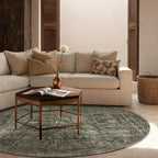 4x4 Round Bedroom Rug Washable: Living Room Rug Stain Resistant Non Slip Low - Image 3