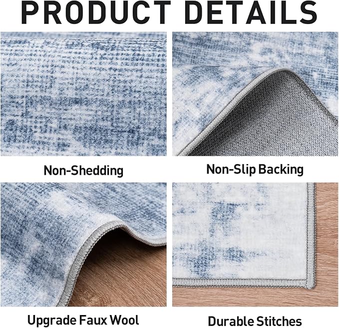 5x7 Area Rugs Washable Rug: Modern Abstract Living Room Rug Soft Anti-Skid Thin - Image 6