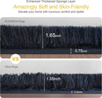 KCHOWUA Thick Area Rug Black Fluffy Shag 5x8 - Image 2