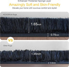 KICHOWUA Thick Area Rug Black Fluffy Shag 6x9 - Image 2