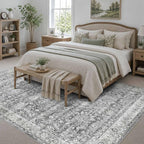 Latte&Fog 6x9 Area Rugs for Living Room Washable Vintage Soft Grey Rugs | for - Image 2