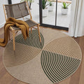 Lahome Enfys Modern Rainbow Round Rug, 6ft Easy Jute Circle Patio Rug Washable by Lahome