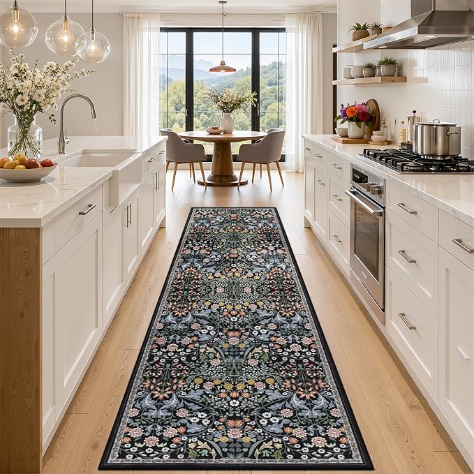 Runner Rug for Entryway: 3x10 Kitchen Rugs Non Slip Washable Ultra-Thin Soft by PLHXFRSoftAreaRugs